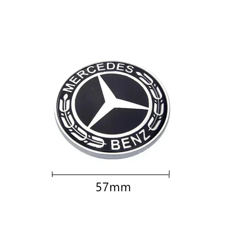 FEN1   2025 For Mercedes-Benz 1Pcs Car Metal Flat Hood Emblem Front Badge Logo Sticker For Mercedes Benz W212 W213 W205 W177 W247 W176