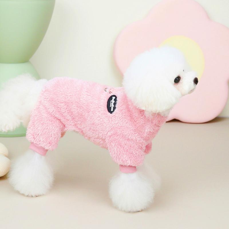 Комбинезон для собак, флисовая зимняя одежда для собак, теплое пальто для щенков, пижама для четвероногих питомцев, костюм чихуахуа, одежда для кошек с D-образным кольцом, пуловер