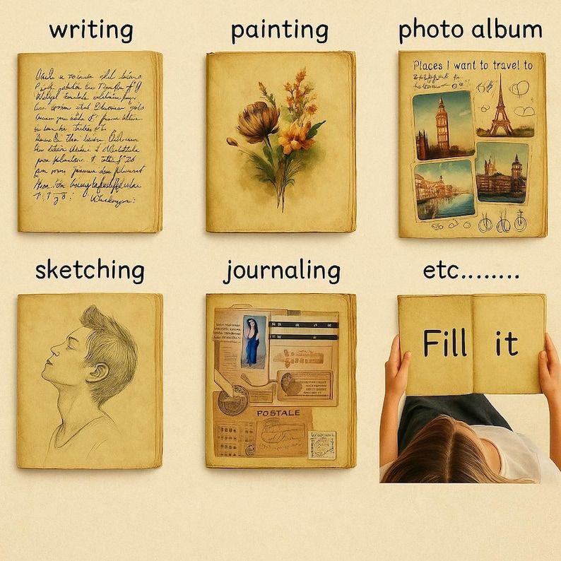 `Ручной работы Хэллоуинская Тыква Кожаный Журнал | Цветочный Колдовской Гримуар Блокнот | Винтажный Блокнот с Замком