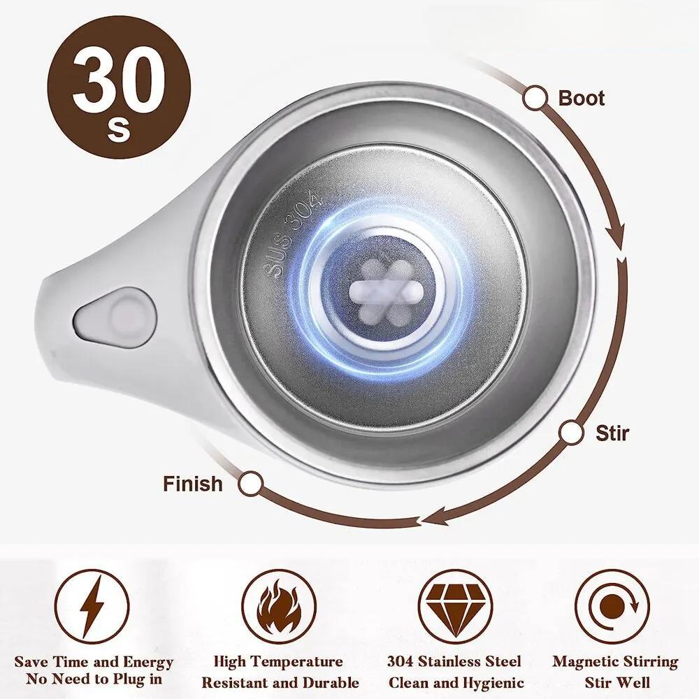 Self Stirring Coffee Mug, Electric Self Mixing Mug Automatic Magnetic Coffee Cup, Rechargeable 380ML Stainless Steel Mug for Coffee Milk Cocoa Tea