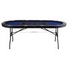 10 Player Foldable Poker Table, Blackjack Texas Holdem Poker Table with Padded Rails and Stainless Steel Cup Holders, Portable Folding Card Board Game