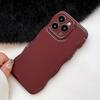 Ретро Бордовый Чехол-Бампер с Волнистым Краем для iPhone 17 16 Pro Max 15 13 11 12 14 Air Мягкий Силиконовый Задний Корпус