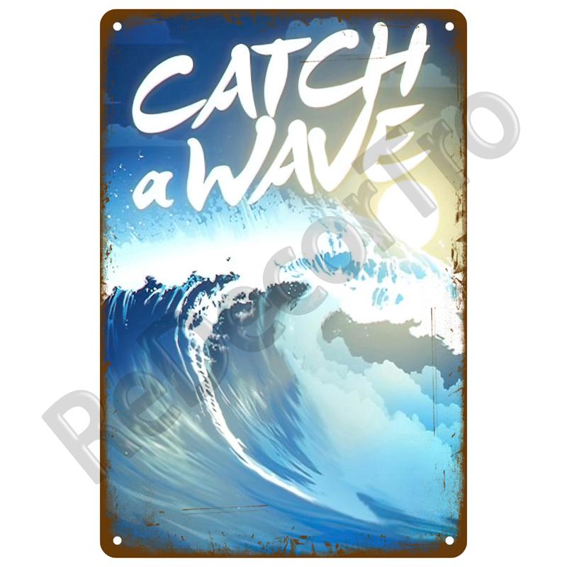 Metal Plate Home Wall Decor For Beach Bar Seaside House Surf Club Decorative Iron Painting Tin Sign Plaque Metal Sign Summer Art