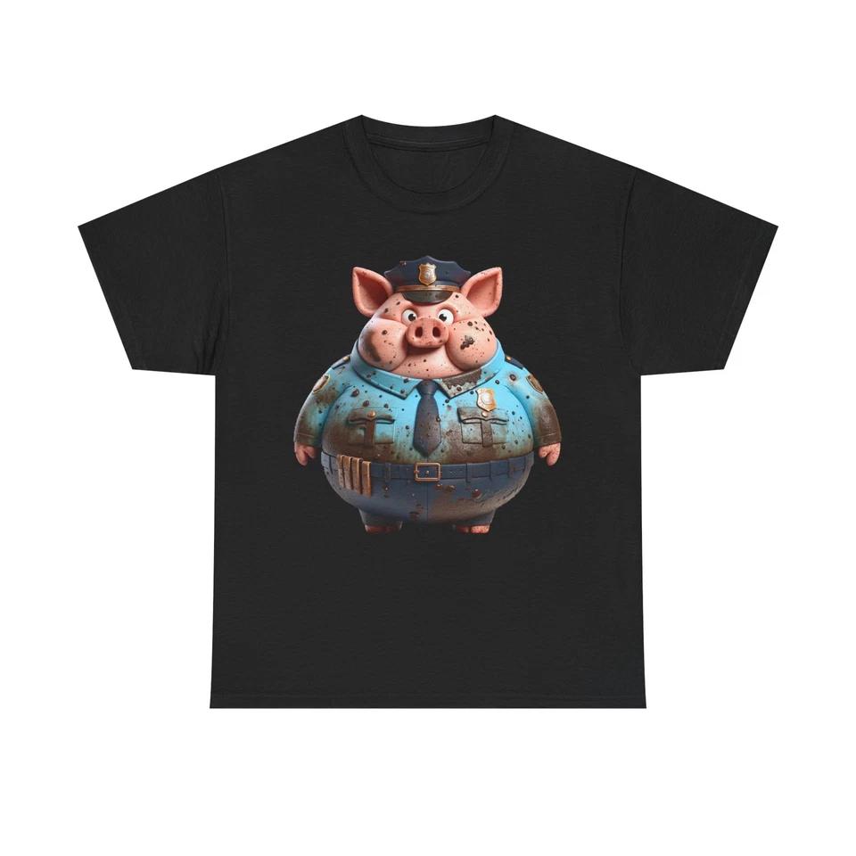Unisex Adult T Shirt Filthy Swine Pig Cop Retro Cartoon Gag Gift Funny Police