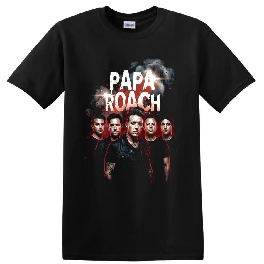 Papa Roach Рок-группа Портрет Графическая Футболка с Потертым Красным Артом