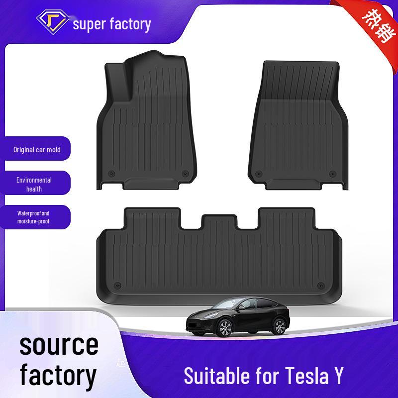 Tesla Model Y 2019-2024 TPE Floor Mats - Waterproof & Durable