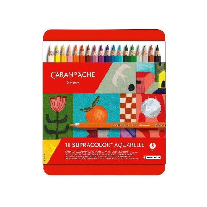 Водорастворимый цветной карандаш Caran Splat Color Soft Limited Color Set 18 цветов Специальный выпуск 2024 d'Ache 3888-118