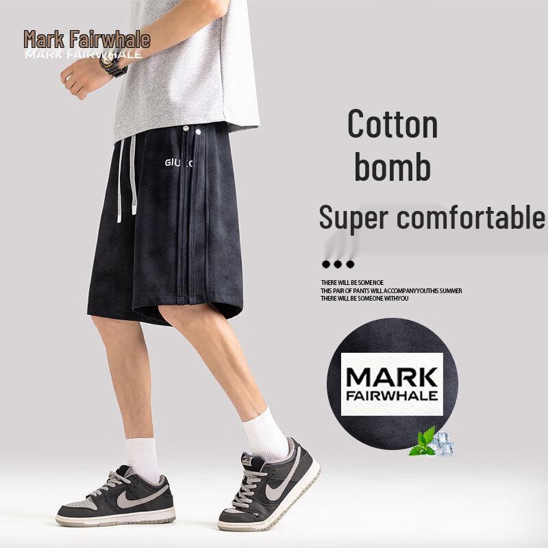 MARK FAIRWHALE Men's Ice-Feel Cotton Sport Shorts