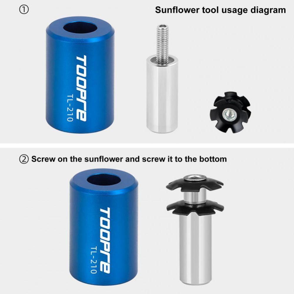Front Fork Bowl Set Sunflower Insertion Tool Steel Flower Core Star Nut Setting Installer