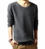 Crew Neck Knit Sweater Long Sleeve Top Dark Gray Long Plain Casual Gray Stylish Stretch Autumn Spring Autumn Office Commuting School College Students