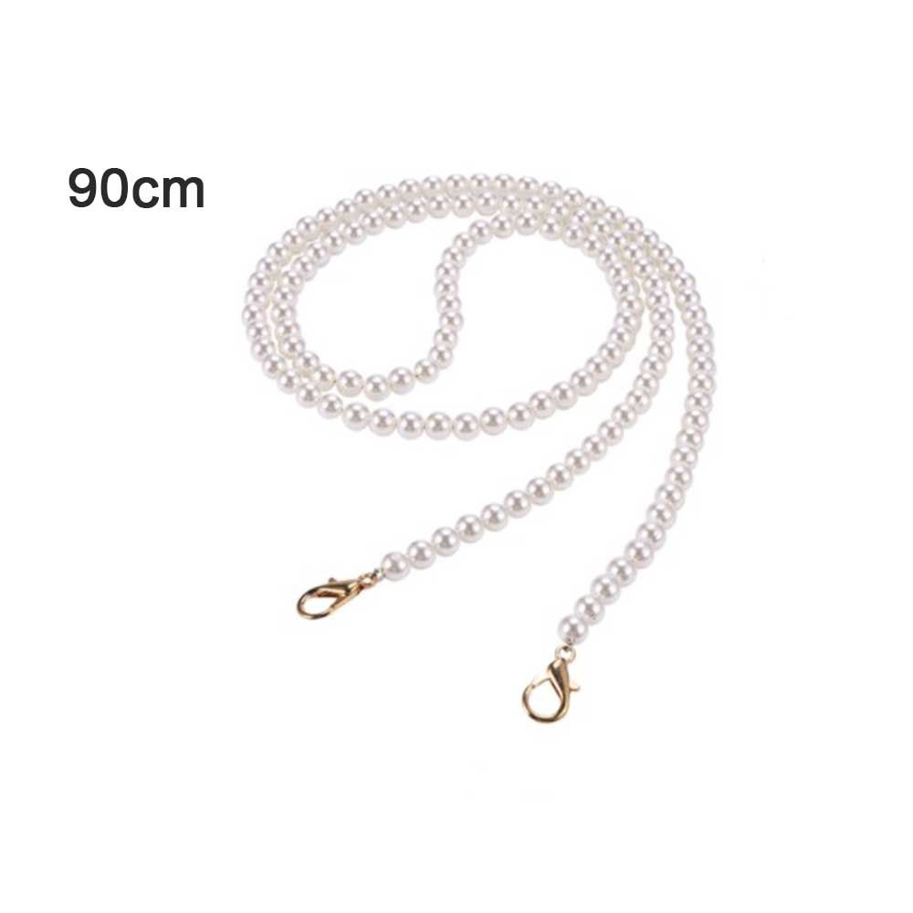Replacement Long Bag Parts Women Purse Handle Beaded Tote Chain Pearl Bag Chain Pearl Bag Strap