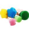 5pcs/lot Wooden DIY Painting Sponge Brush Toy Handle Baby Educational Doodle Drawing Graffiti Tools