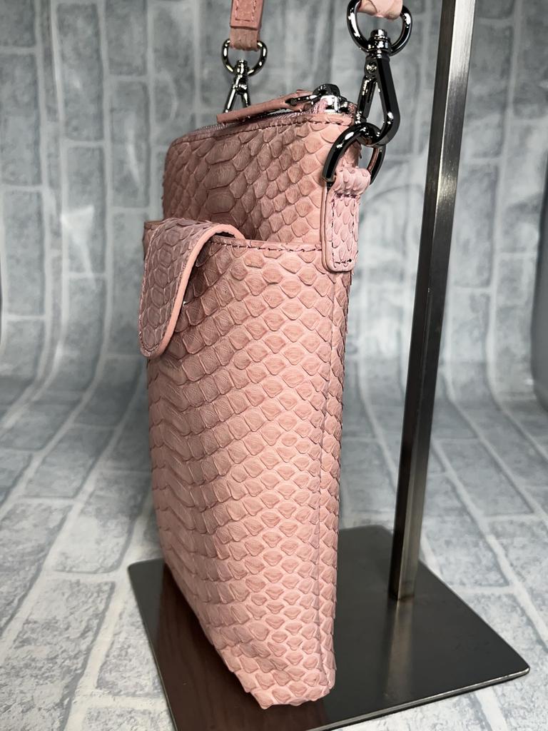 Smartphone Pochette 3WAY Python Genuine Leather Shoulder Bag with Coin Case for Women and Men Black Snakeskin Snakeskin Smartphone Pochette Pochette