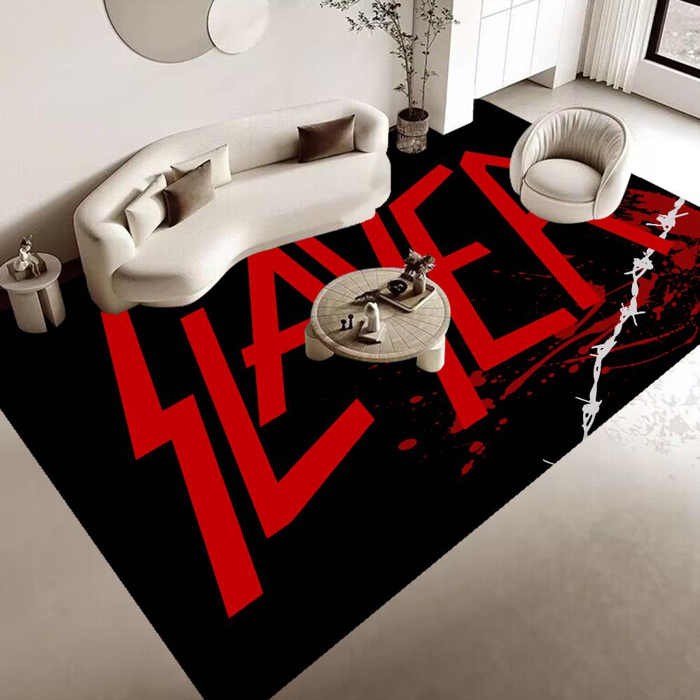 Slayer Хэви-метал группа Музыка Напольный ковер Противоскользящий Впитывающий воду Длинная полоса Подушка Коврик для спальни Приветственный коврик