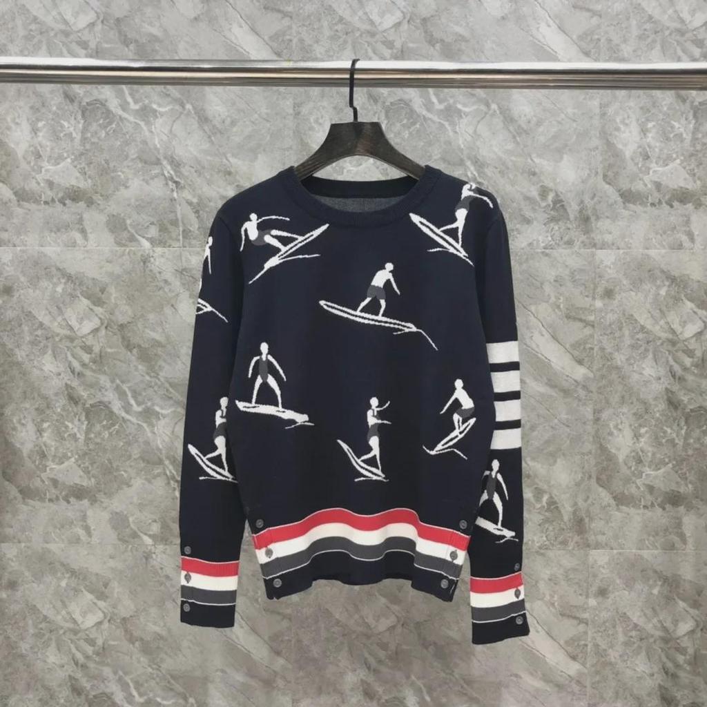 Унисекс свитер шерстяной жаккардовой вязки для серфинга на осень/зиму