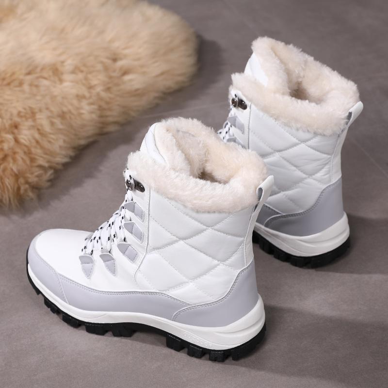 Зимние женские зимние ботинки Теплые плюшевые ботинки Водонепроницаемые ботильоны