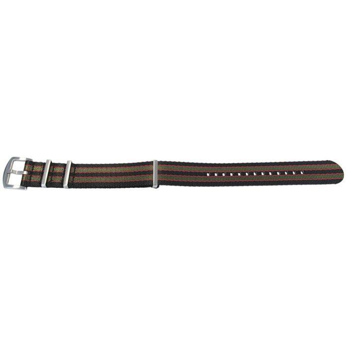 Bracelet montre - MY-MONTRE - James Bond 22mm XL - 22mm - Extra long 32cm - Tissu ceinture sécurité brillant 1,4mm