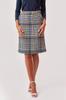 Тёплая женская юбка трапеция в крупную клетку