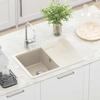 Beige Kitchen Sink 670 x 460 mm Made of 80percent  Quartz and 20percent  Resin