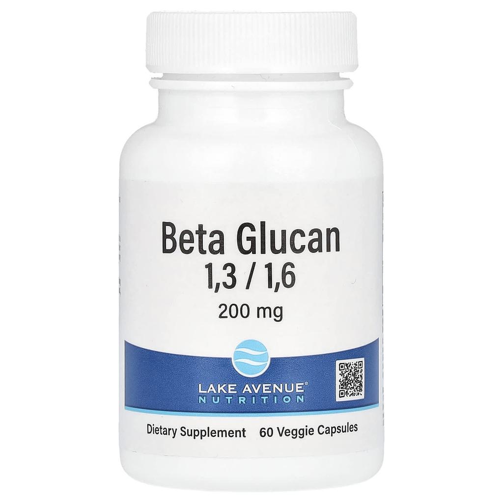 Lake Avenue Nutrition Beta Glucan 1-3, 1-6, 200mg, 60 Veggie Capsules