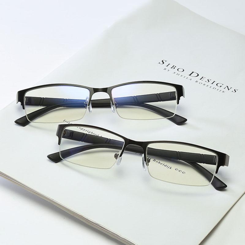 Unisex Business Classic Diopters Men Half Frame Office Women Reading Glasses Trend New Metal Accessories
