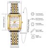 Xiaomi 2PC Fashion Rectangle Women Watches Set Casual Alloy Strap Wristwatch For Ladies Relogio Feminino Girls Clock Gift(Without Box)