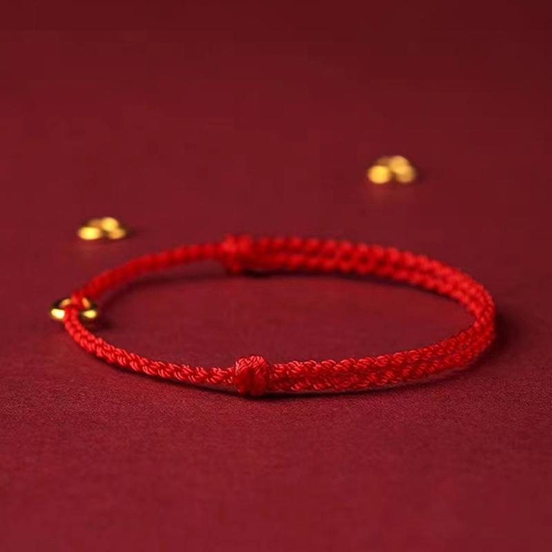 Ручное плетение круглого кольца, регулируемый счастливый красный браслет из веревки для женщин и мужчин, подвески, браслеты, браслет для друзей, любителей, благословение, подарок