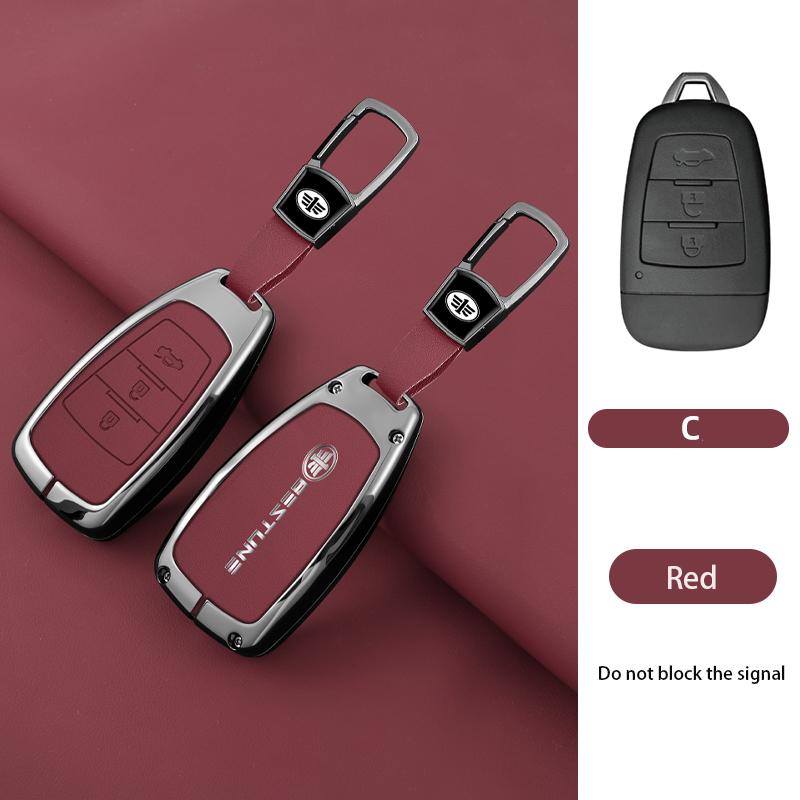 Zinc Alloy Car Smart Remote Key Case Cover Protector Holder Shell for FAW Besturn X80 2018 2019 2020 2021 Keychain Accessories