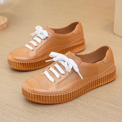 2024 Низкие дождевые туфли женские водонепроницаемые бахилы мягкие тонкие дождевые мокасины женские на открытом воздухе на шнуровке прочные без застежек галоши