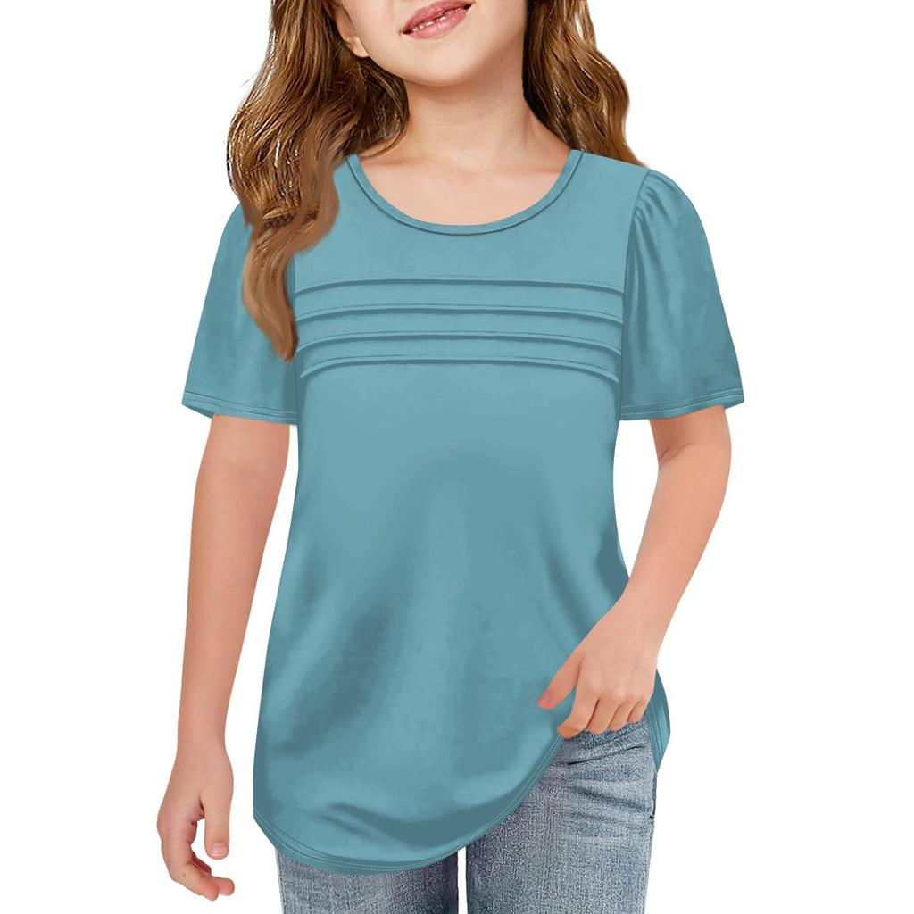 Детские футболки с короткими рукавами и круглым воротником, футболка для отдыха на лето