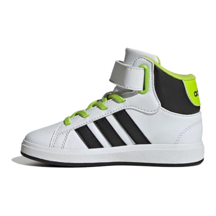 Adidas GRAND COURT Fabric Mid top Skateboard Shoes White Black Kids' JR0802