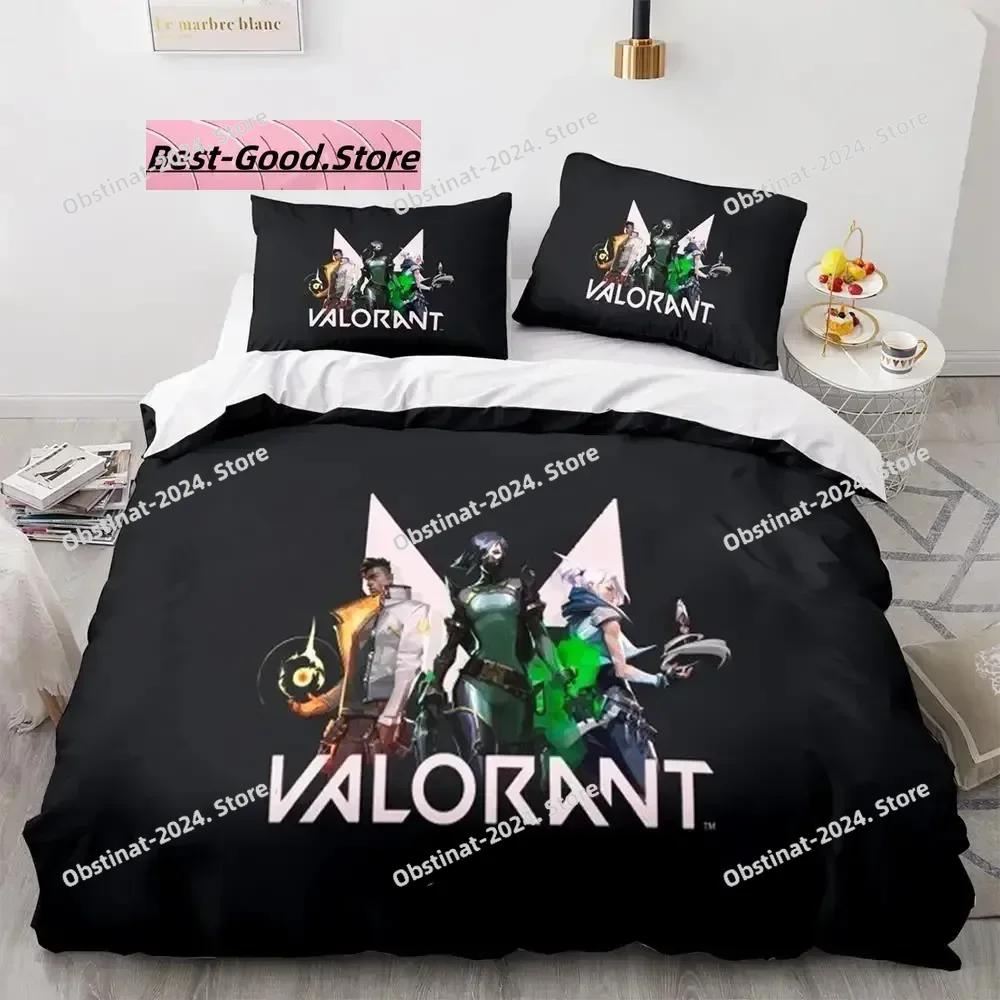Игровой комплект постельного белья Valorant Односпальный Двуспальный Полный Королевский Размеры Размеры Комплект постельного белья Для взрослых Детей Спальня Комплекты пододеяльников 3D Печать Аниме 039