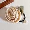 Шелковая резинка для волос из атласа "Лист" Эластичная резинка для волос Темпераментная роза Резинка для волос Женщины