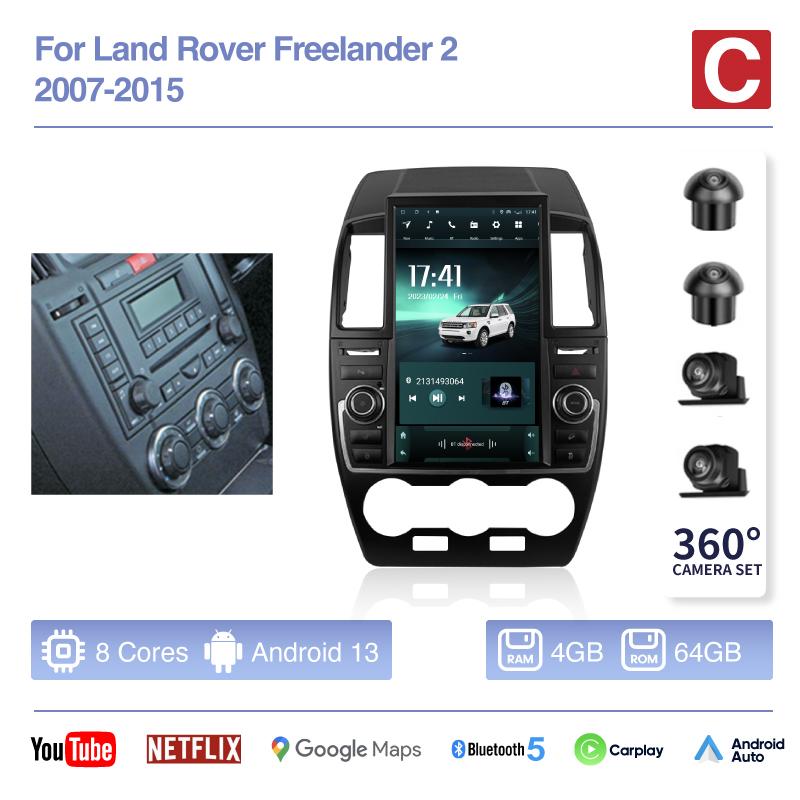 13.8inch For Land Rover Freelander 2 2007-2015 Android13 Auto Carplay 4G Car Multimedia Video Player GPS Navigation 360 camera