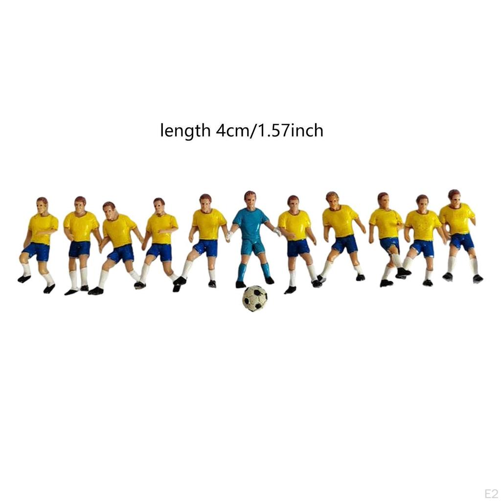 11 Pieces Miniature Football Player Figures Diorama Character Tiny People Model