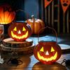 Weatherproof Fall Yard Lights Solar Pumpkin Lanterns, Waterproof Outdoor Halloween Light, Spooky Powered Lantern Hanging Orange for Garden Porch Decor