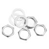 Guitar Nuts and Washers, M9 Guitar Input/Output Jack Socket Nuts, Silver, for Guitar and Bass, Set of 4