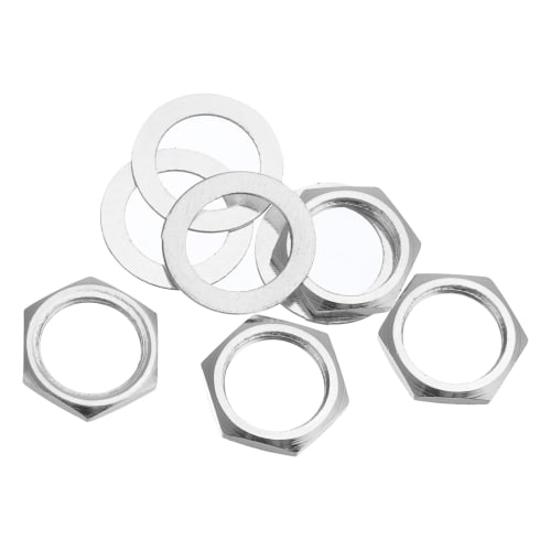 uxcell Guitar Nuts and Washers, M9 Guitar Input/Output Jack Socket Nuts, Silver, for Guitar and Bass, Set of 4