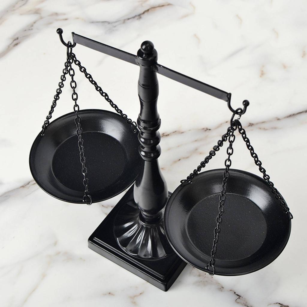 Decorative Balance Scale Antique Finish Vintage Balance Scale Tabletop Decor Freestanding Stable Base for Shelf