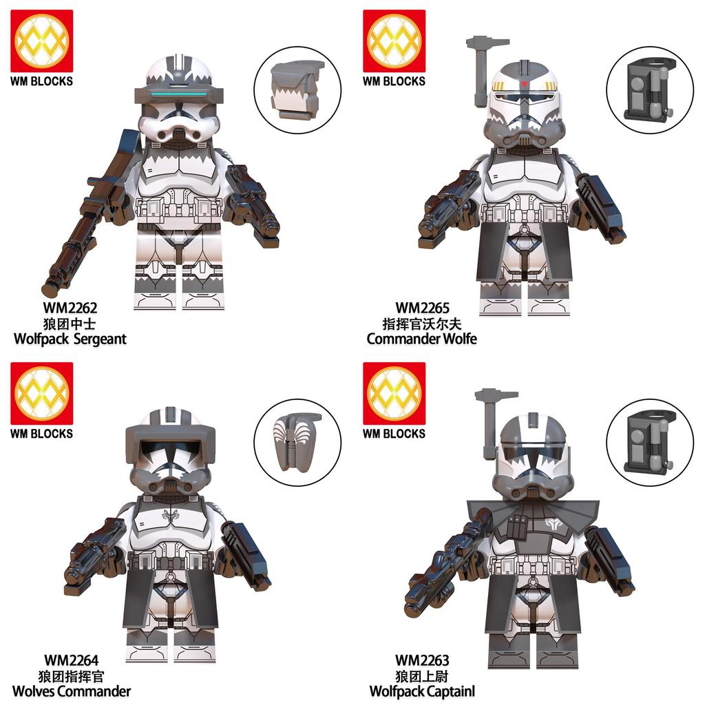 Wm6128 Tv Movie Series Clone Cavalry Wolf Team Heavy Armor Soldier Driver Building Blocks Figure Bag