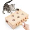 Wooden Whack-A-Mole Cat Toy Cat Puzzle Toy Cat Enrichment Toys for Indoor Cats Kitten