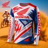 Honda С принтом Внедорожная Мотоциклетная Майка Горный Велосипед Гонки Спорт Футболка с Длинным Рукавом Дышащая Быстросохнущая Верх