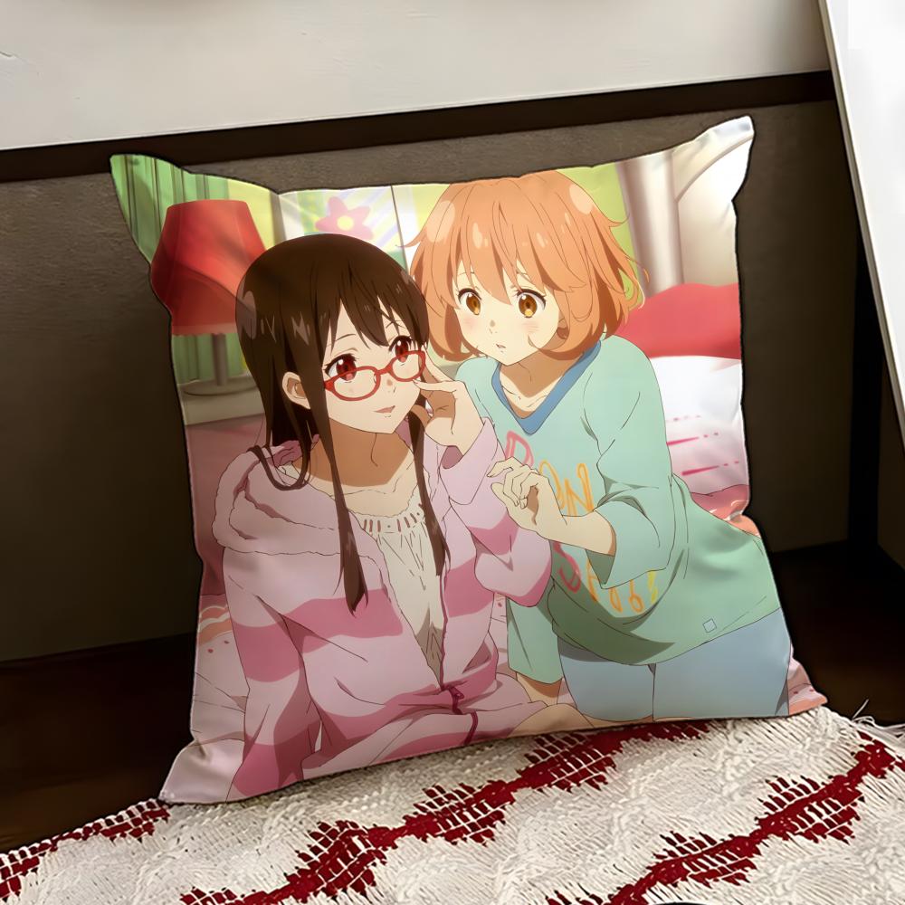 Anime BBeyond the BBoundary Cushion Cover Reversible Soft Durable Pillow Cover Home Car MultiScene Use for Daily Comfort