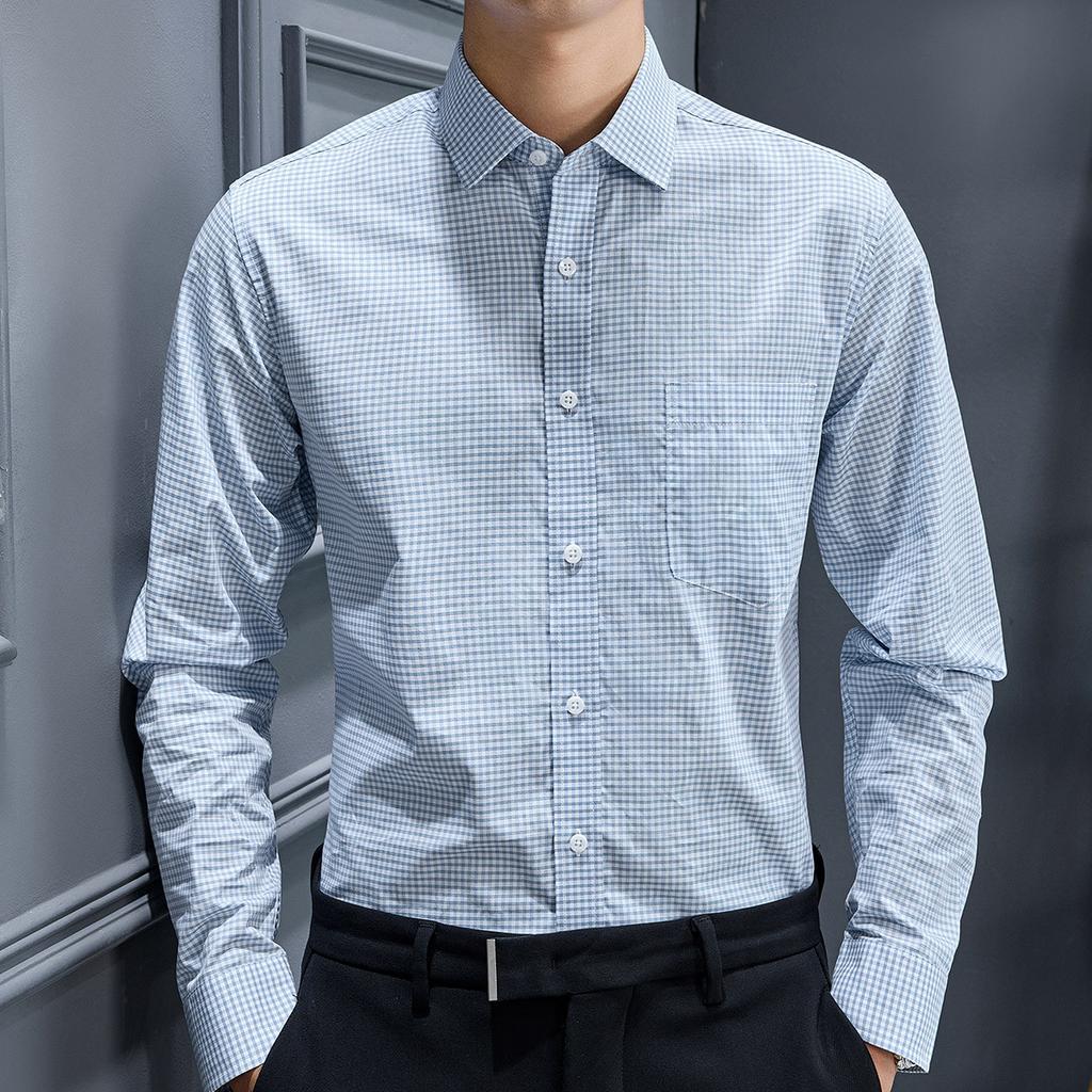 Autumn Casual Plaid Pure Cotton Shirt for Men
