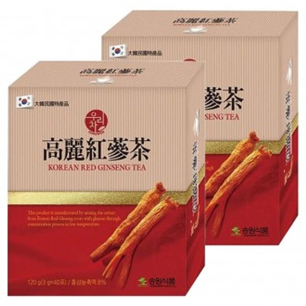 Чай с красным женьшенем 80 пакетиков Songwon Woori Tea 2 шт.