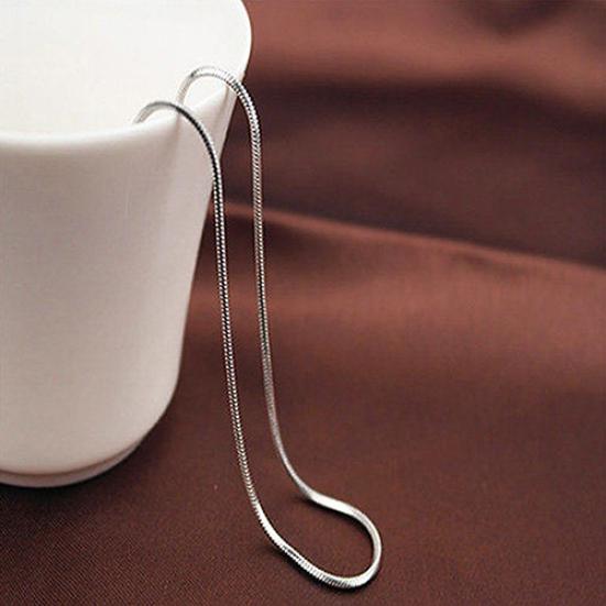 Женское ожерелье простого дизайна из стерлингового серебра 925 пробы с застежкой-лобстером толщиной 2 мм в виде змеиной цепи