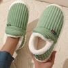 2024 Customizable Cross-Border Cotton Shoes for Men and Women - Non-Slip Indoor/Outdoor Slippers with Heel Cover