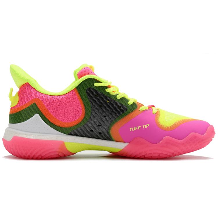 Li Ning Боевой Алебарда Амортизация Скользкая Устойчивость к истиранию Низкие Бадминтонные Кроссовки Мужские Розовый Желтый Зеленый AYAQ005-4