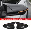 Carbon Fiber Look Rear View Mirror Cover Cap Trim For Hyundai Elantra 2021 2022