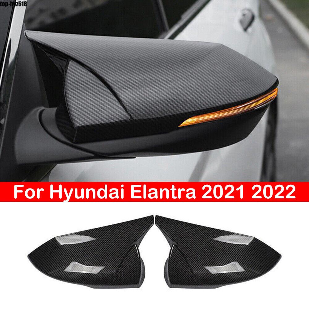 Накладка на наружное зеркало заднего вида для Hyundai Elantra 2021 2022, углеволокно